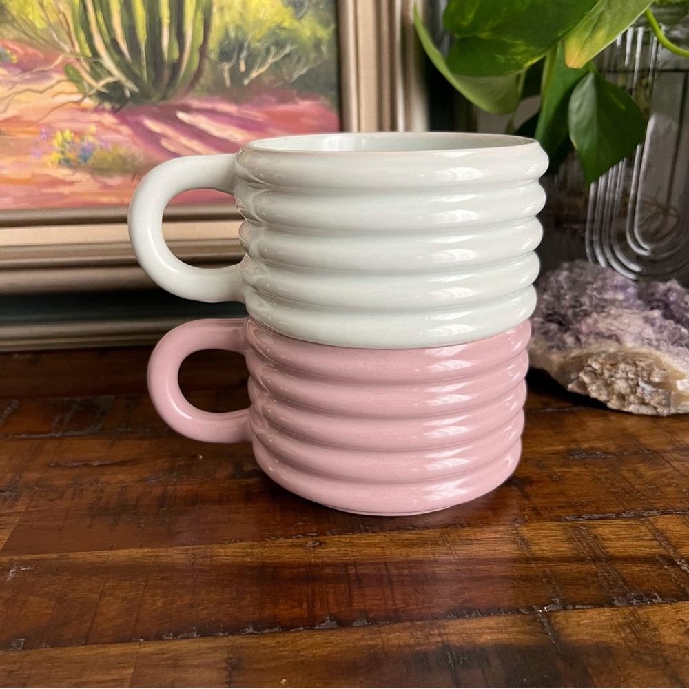 Thyme & Table Ribbed Stackable Mugs - Picture 3 of 6